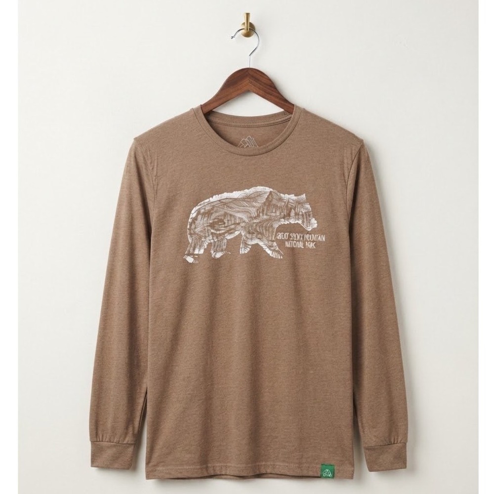 Wild Tribute Great Smoky Mountains National Park Bear Long Sleeve Shirt L Nature